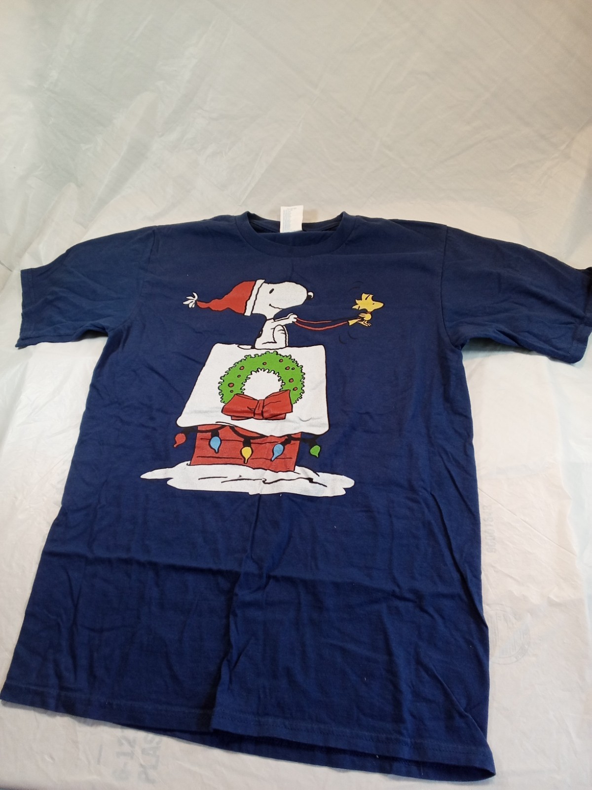 Blue Snoopy Christmas T Shirt Small