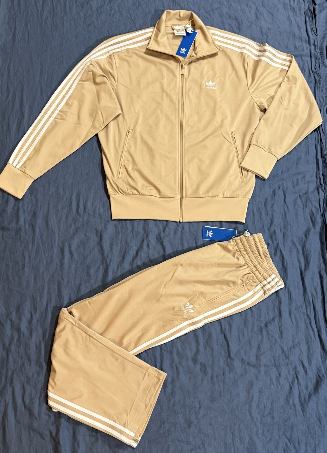 ADIDAS Originals Firebird Mens Tracksuit Jacket & Pants Set Magic Beige Size M,L