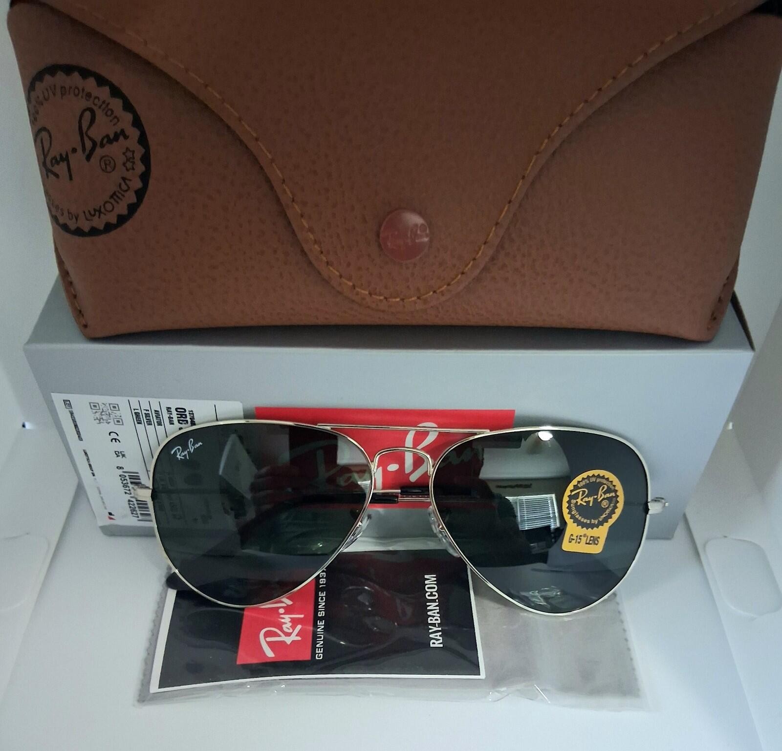 Ray-Ban RB3025 Green Lens Silver Frame 58mm Sunglasses