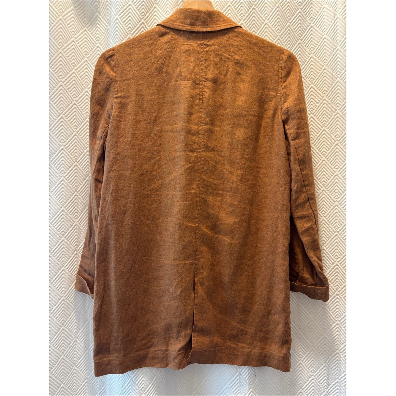 Madewell Linen Dorset Blazer Rust-Toned Brown Lightweight Minimal XXS