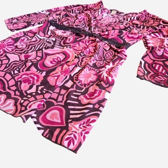 VTG 90s y2k pink babydoll top / boho floral girly teen cute retro groovy funky