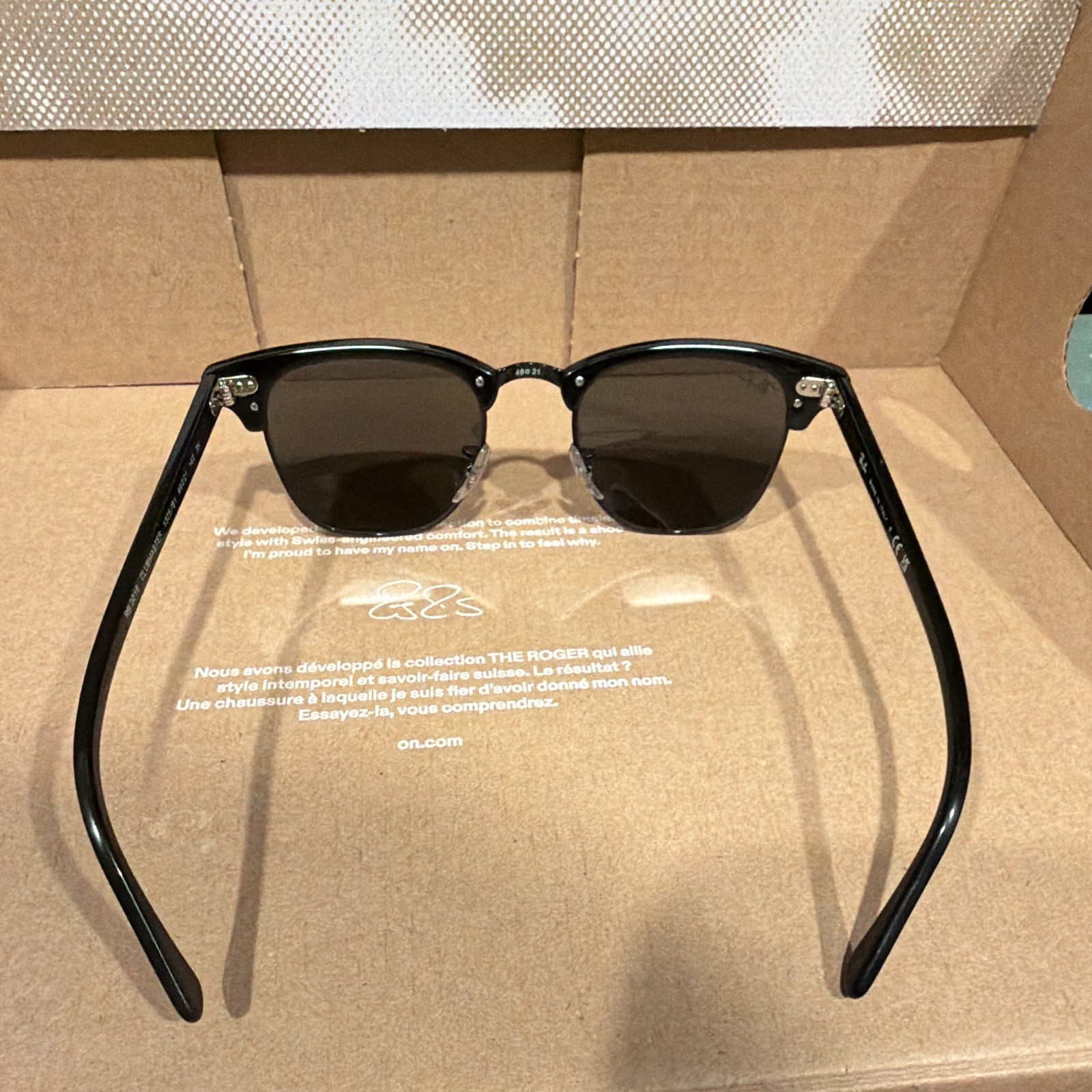 Ray-Ban Clubmaster RB3016 Black Half Frame Gray Tinted UV400 140mm 49-21