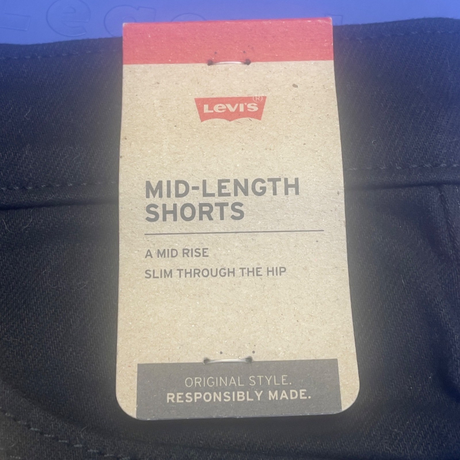 Levi’s Mid Length Shorts NWT Womens 27 Black Festival Classic Black Logo Slim