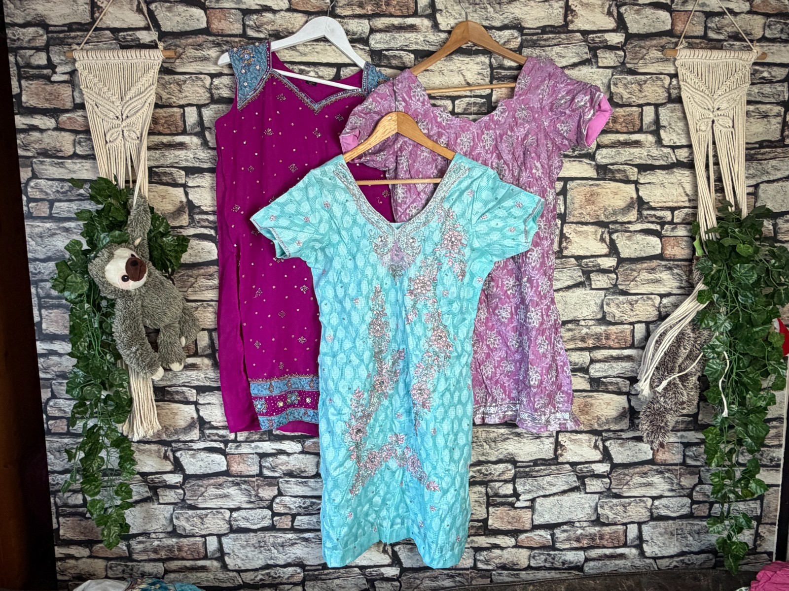 3x Asian Indian tunic kurti kurta style tops Large / 40 inch chest kameez dress