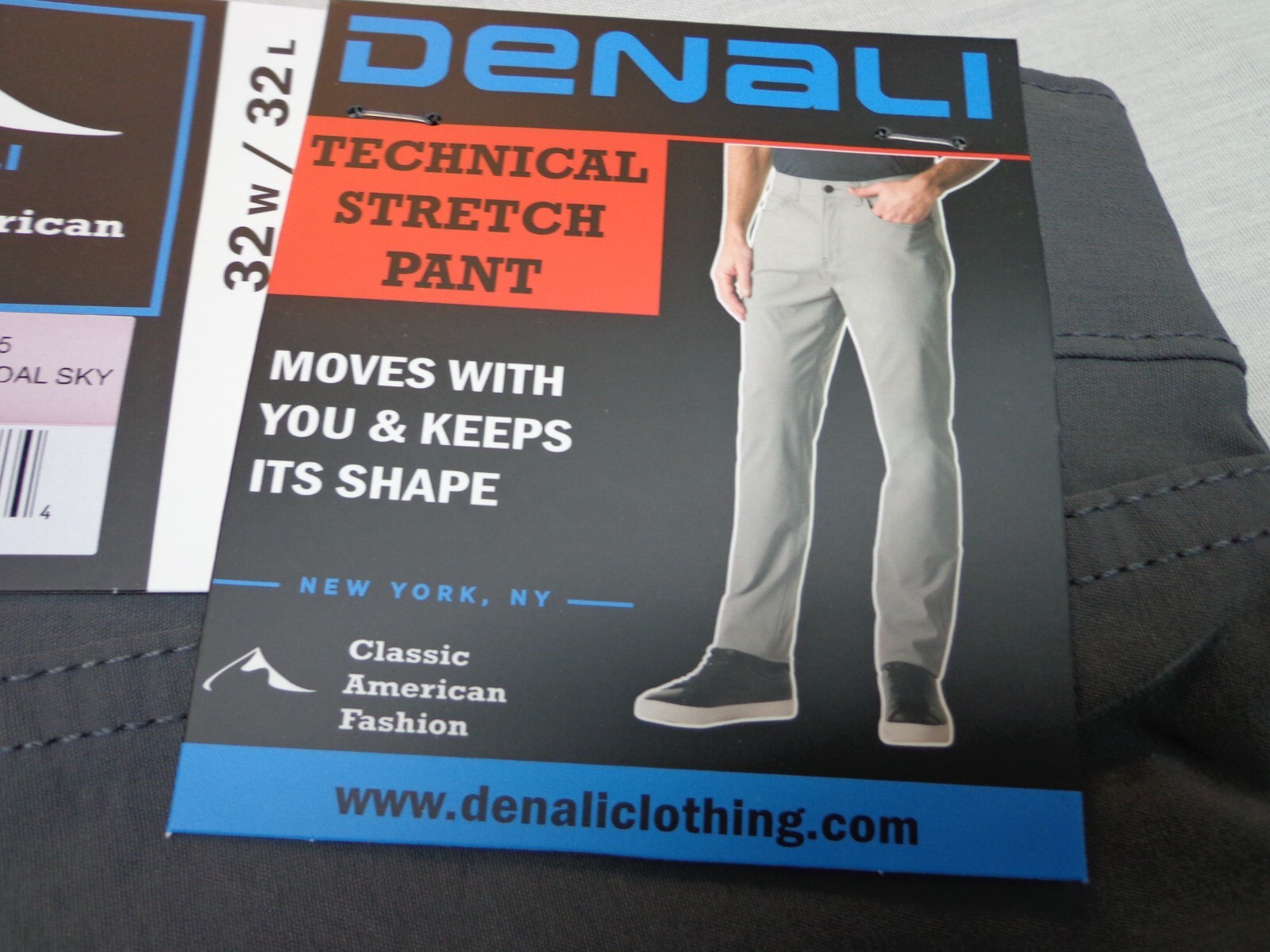 DENALI Charcoal Sky Gray Technical Stretch Pants NWT 32/32 MSRP $54