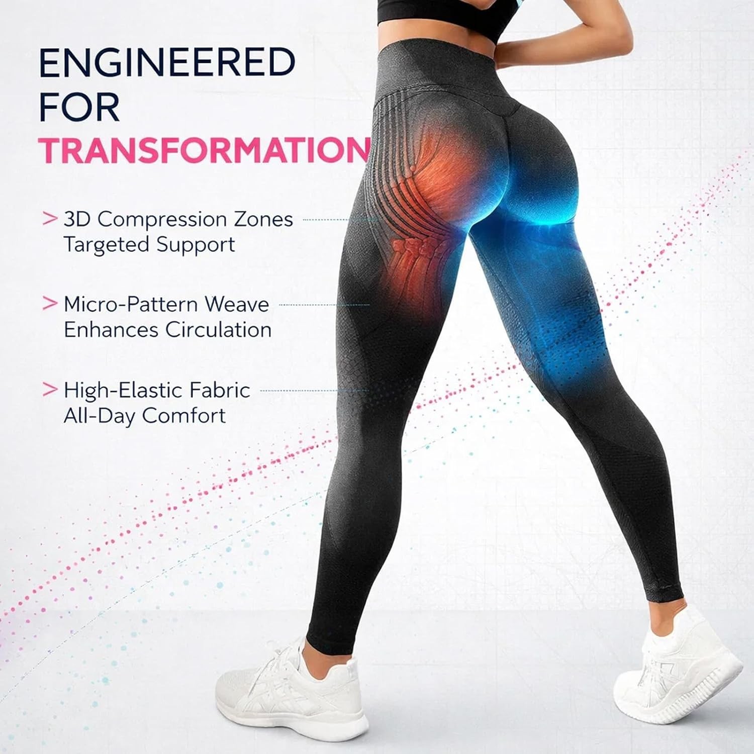 3D Anti Cellulite Leggings,High Waist 3D Metabolic Booster Leggings for Women