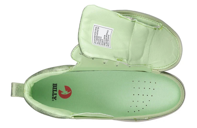 NEW Billy Footwear Women Sneaker Mid Top Zip Up Green Adaptive Size 9.5 W KF26