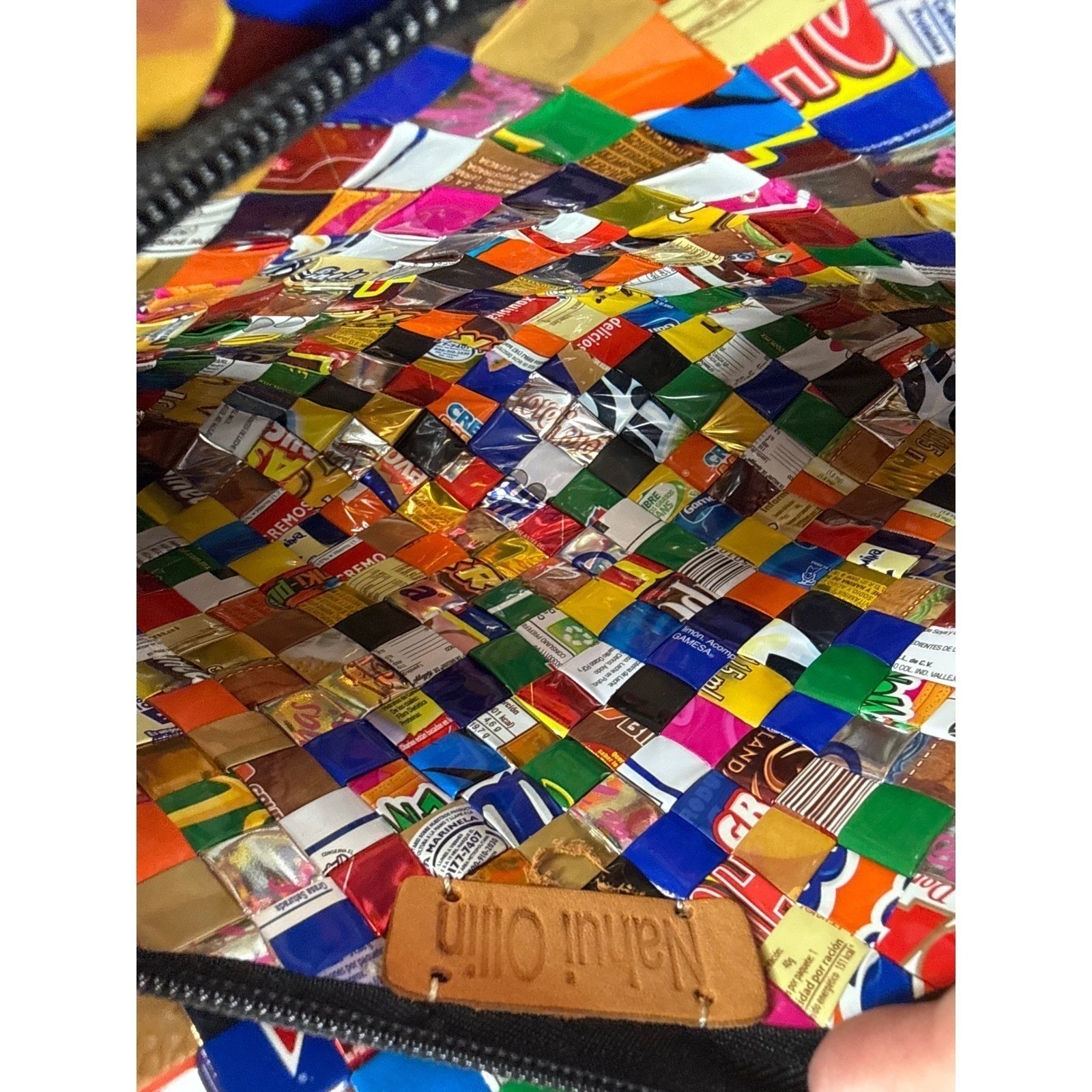 2 Nahui Ollin Recycled Wrapper Bags Set Medium Multi Excellent Woven Pop Y2K