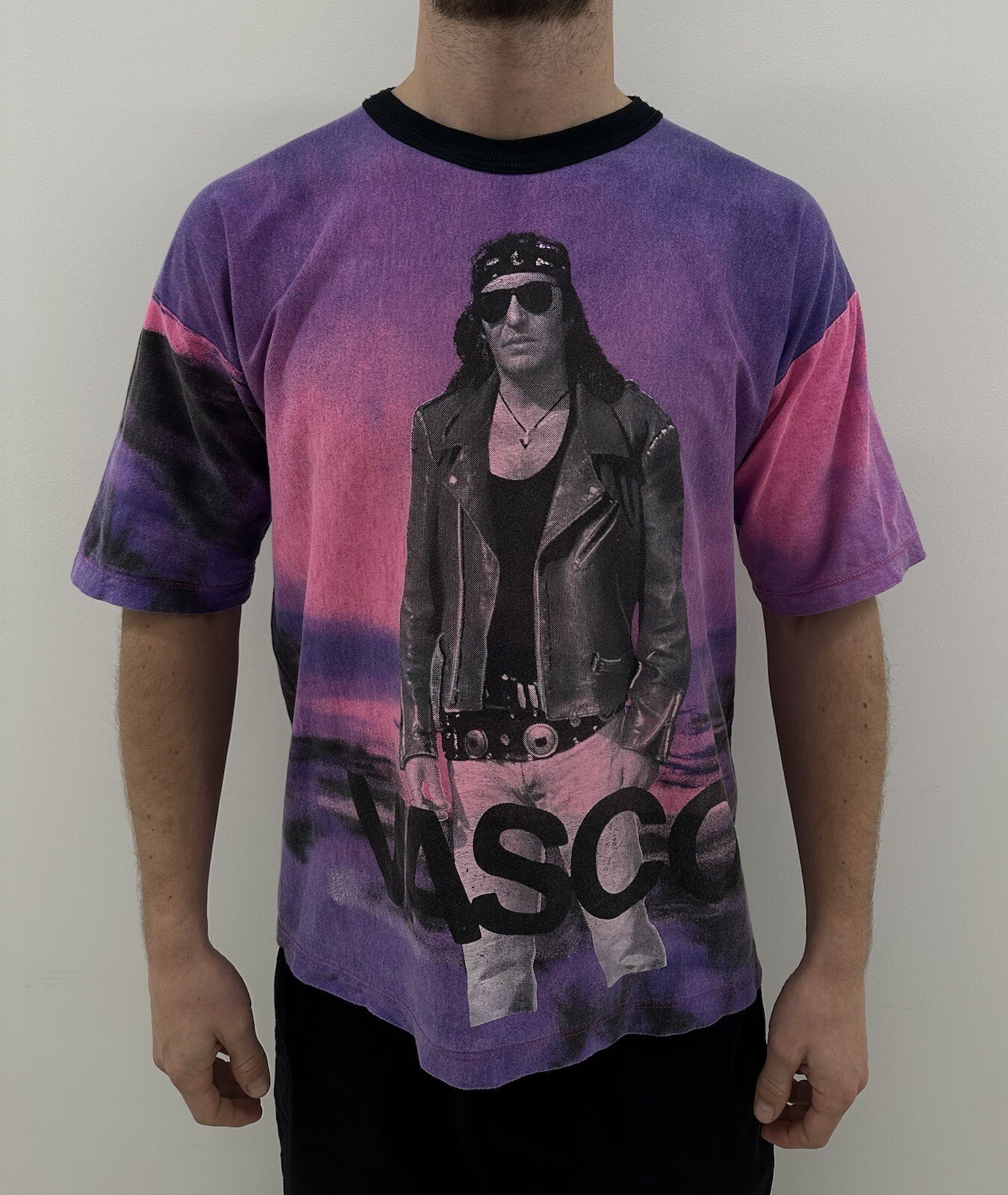 Vasco Rossi Music Vintage 1990s 90’s All Over Print Graphic Tee Shirt Size L