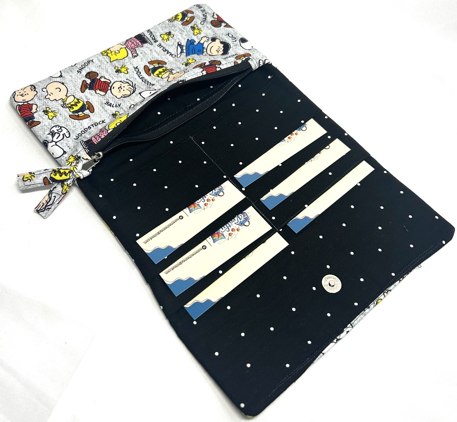 New Handmade Quilted Peanuts Gang Snoopy 11×13” Purse & Wallet