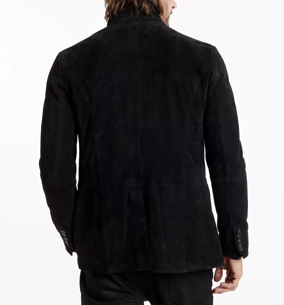 Mens Black Leather Trucker Jacket Pure Suede Custom Made Size S M L XL 2XL 3XL