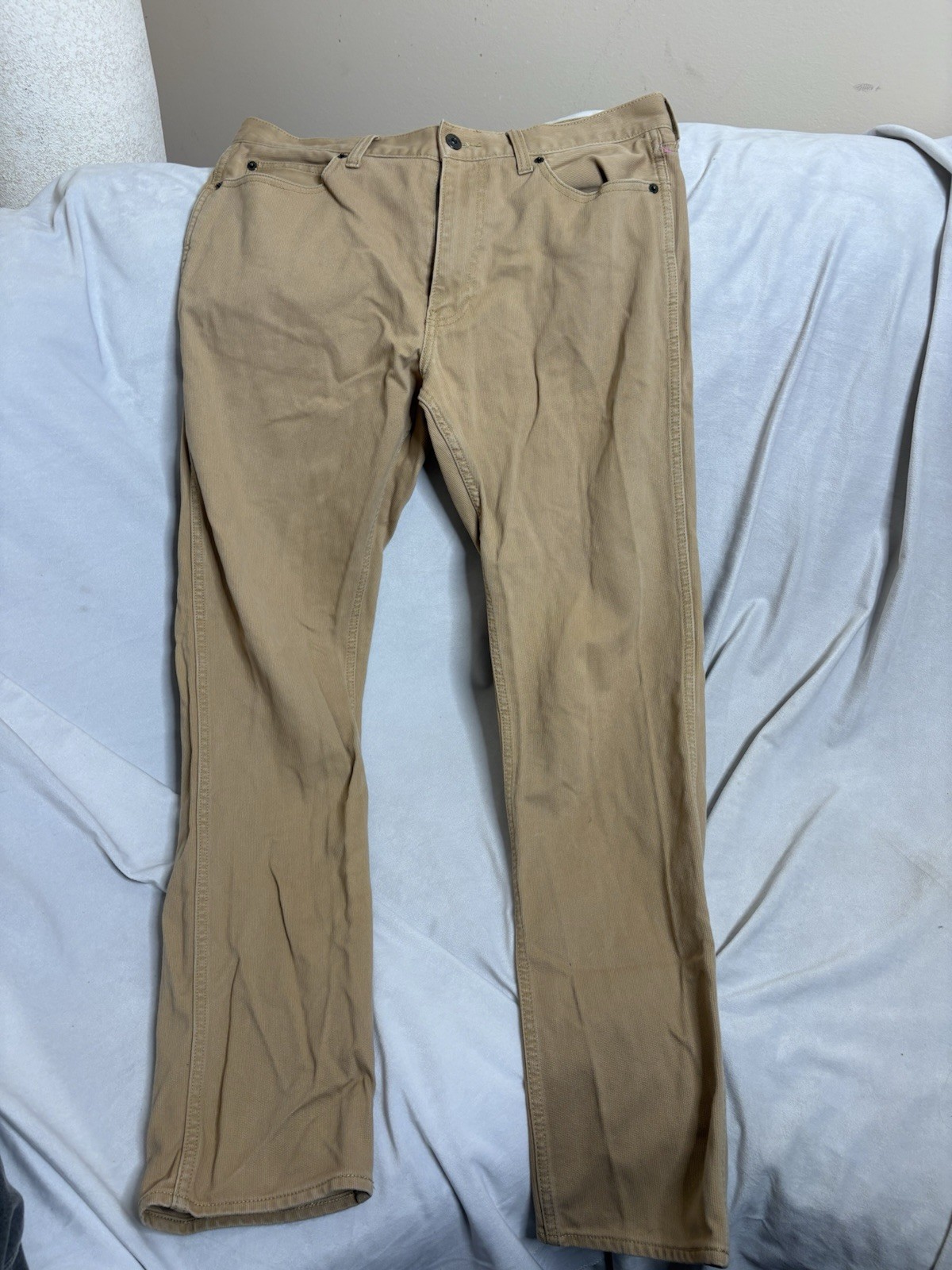 J.Crew The Sutton Chino Pants Mens Size 33×32 Khaki Brown Straight Fit Flex