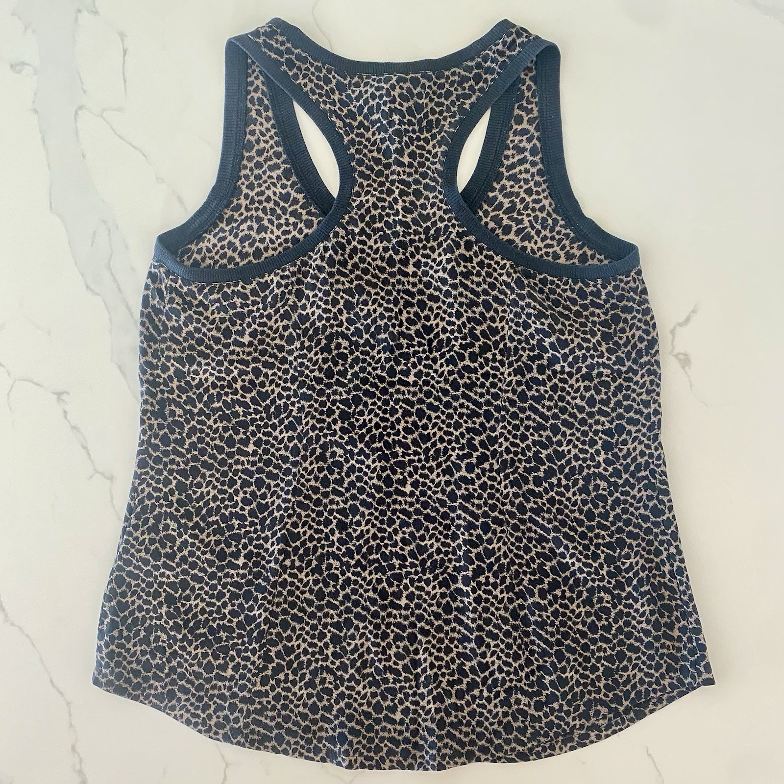 Joie Alicia Caviar Leopard Silk Racerback Tank with Side Pocket, size S