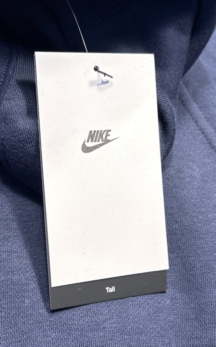 Nike Sportswear Club Men’s Navy Blue Hoodie Fleece Sz Medium Tall FN3859-451 $65