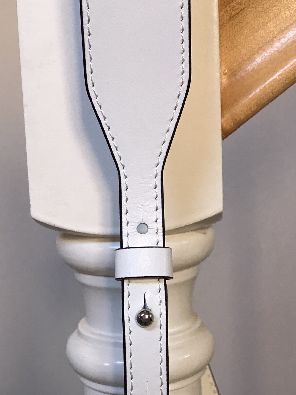 37”x1 3/8”Wide Michael Kors Silver Hardware White Leather Handbag Shoulder Strap