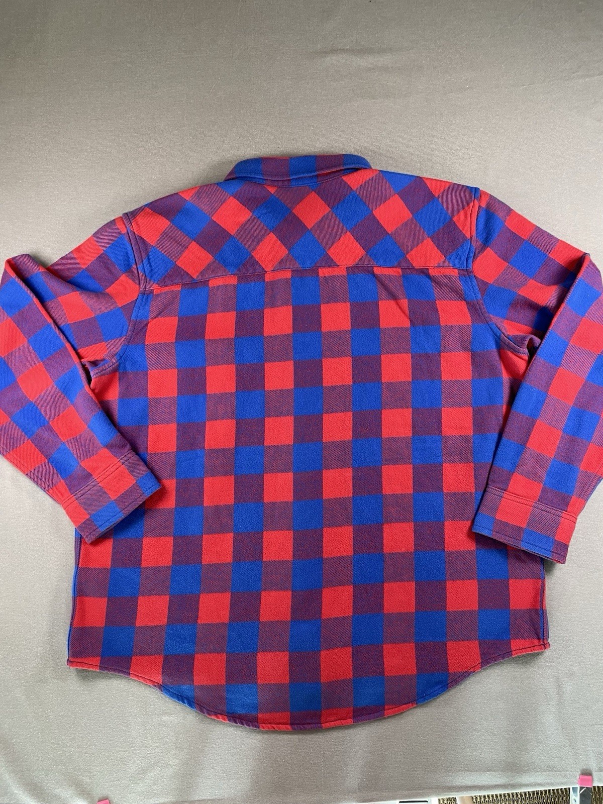 Aritzia TNA Radcliff Flannel Shirt Oversized Red Blue Buffalo Check M
