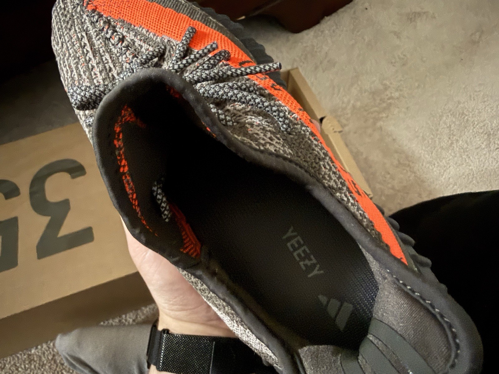 adidas Yeezy Boost 350 V2 Carbon Beluga Low Top HQ7045 Gray Orange Black