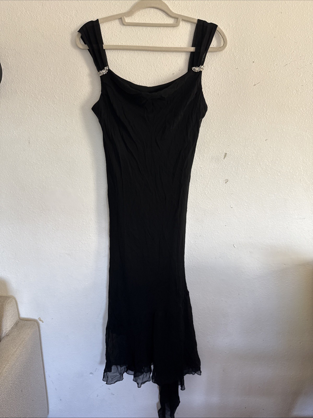 Vtg Jonathan Martin Studio 100% Silk Sz 14 Handkerchief Fairy Goth Midi Dress