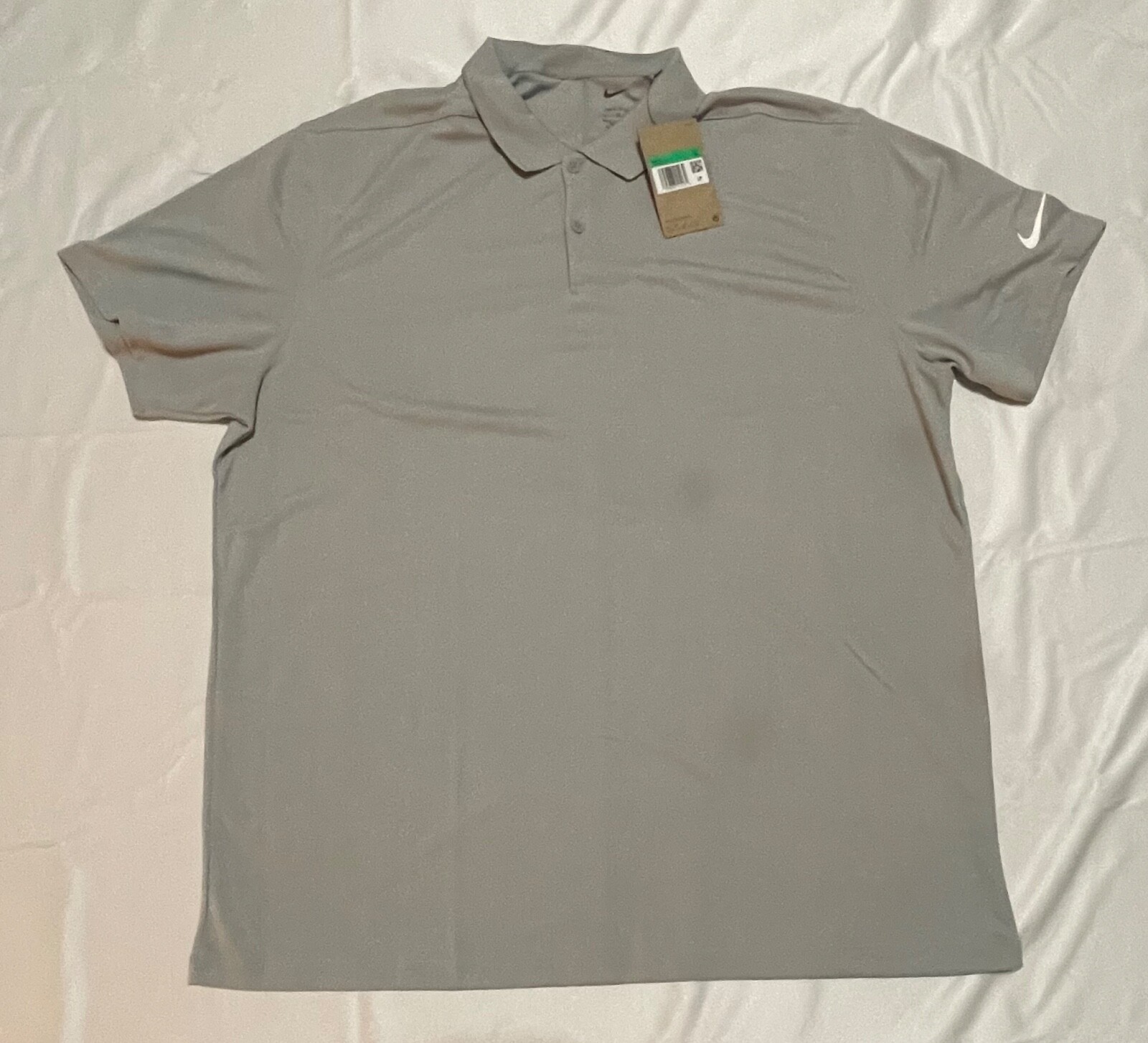 Nike Dri-Fit Victory Polo Shirt MENS XLDH0824-077 LIGHT SMOKE GREY WHITE SIZE XL