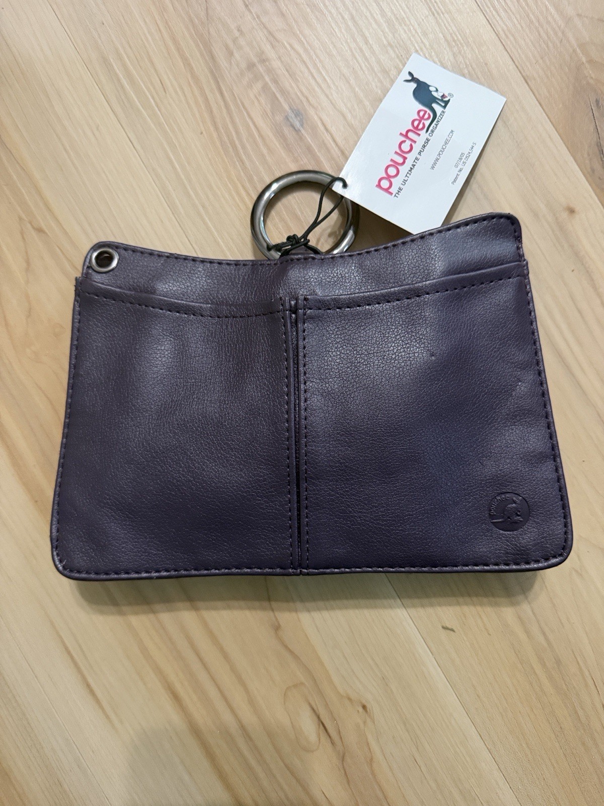 Pouchee Gray Crossbody Organizer Bag Purse Faux Leather Multi Pocket Travel