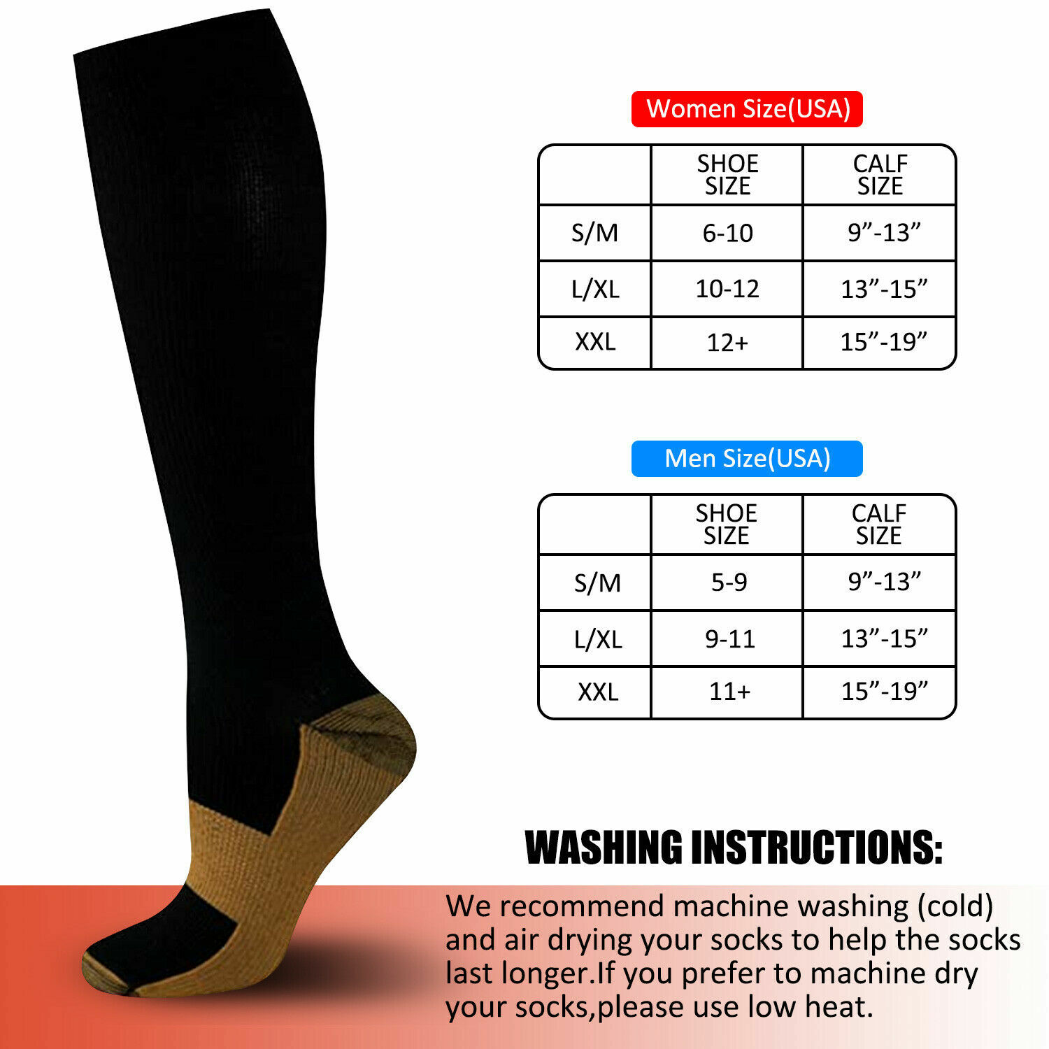 4Pairs Men Women Compression Socks Stockings Pain Relief Leg Foot Support Brace