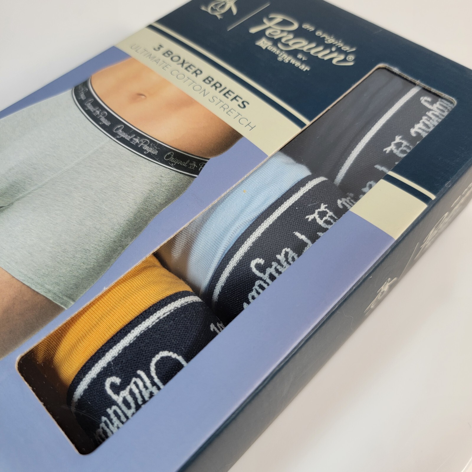 Penguin Underwear 3 Pack Boxer Briefs Men’s S (28-30) Blue Assorted Patterns
