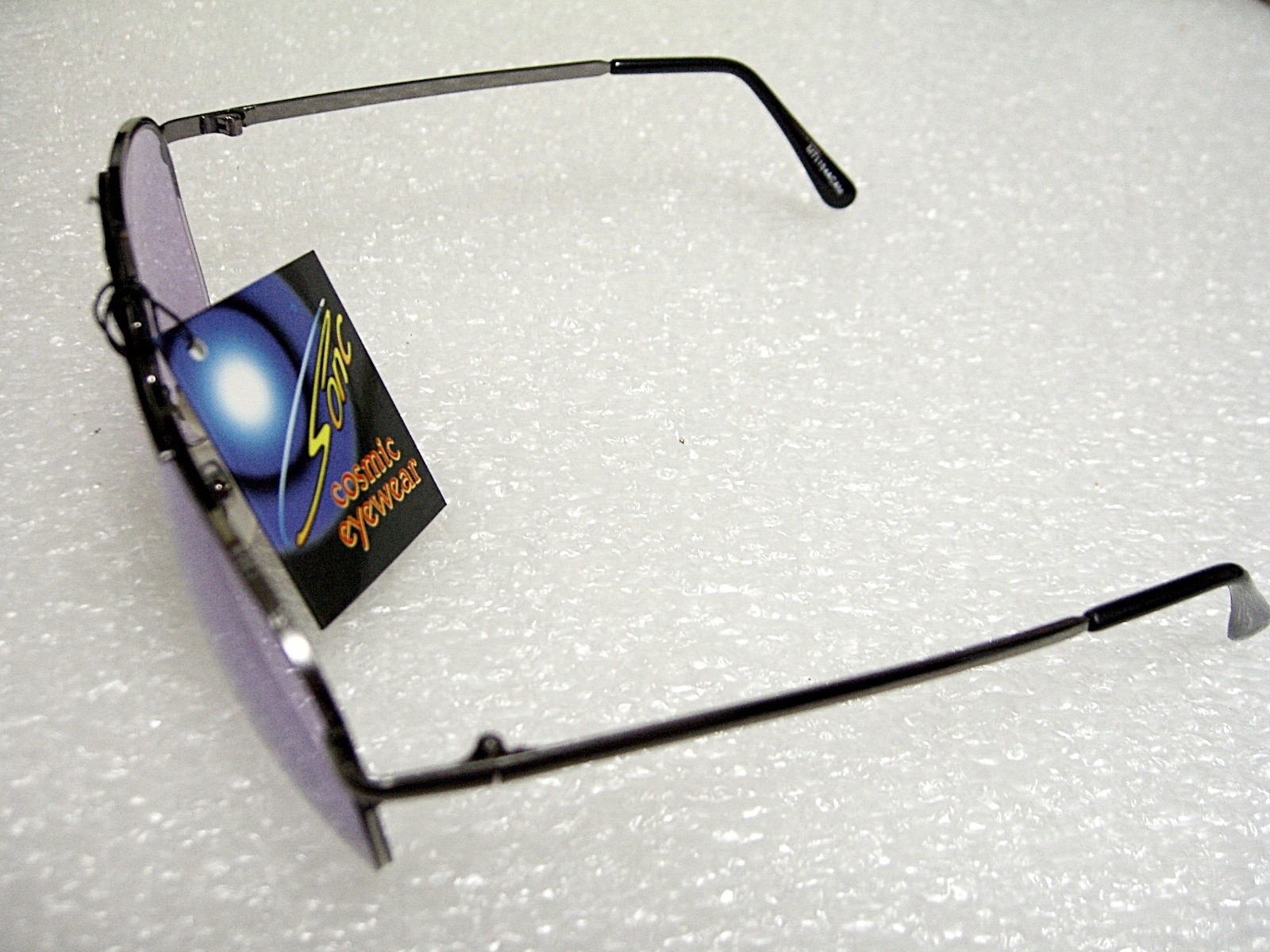 CLASSIC AVIATOR SUNGLASSES PURPLE COLOR TINTED LENS METAL FRAME W/SPRING HINGES