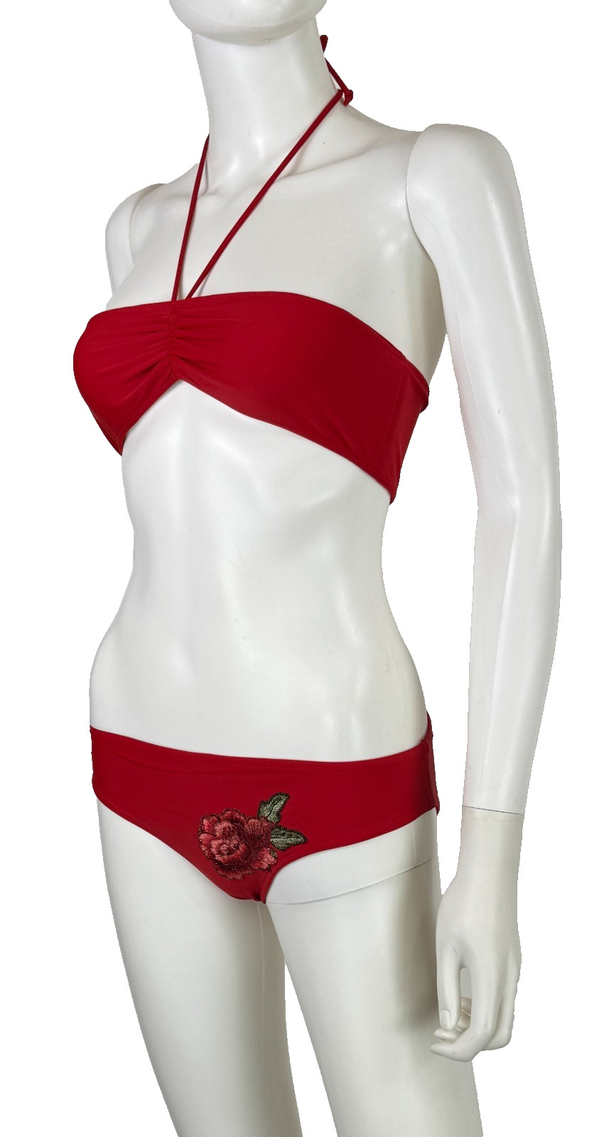 $850 Gucci Auth Red Loved Bikini Top Swimsuit 4 US 40 IT S Swimwear Bandeau Bag