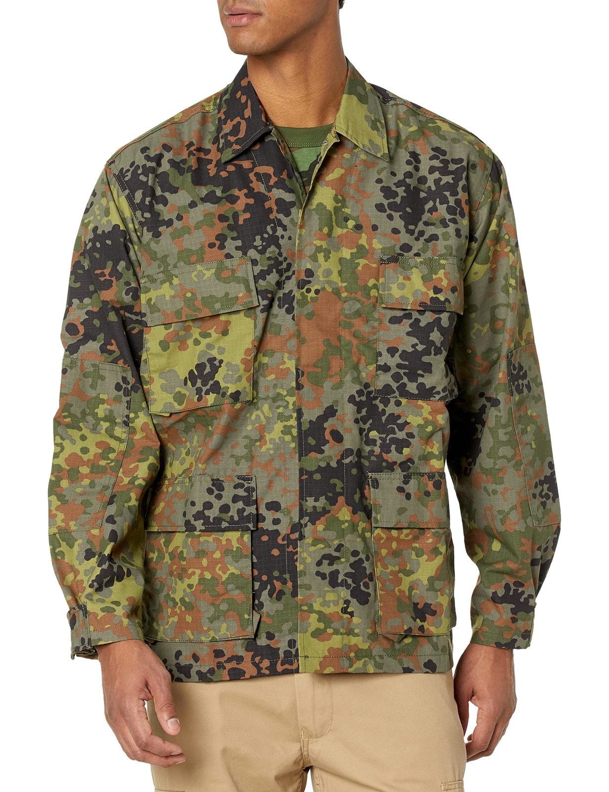 BACKBONE Mens Army Military Battle Dress Uniform BDU Camouflage Top Jacket Shirt