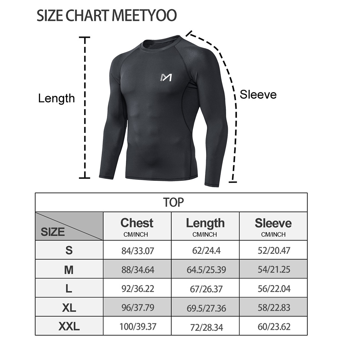 Men’s Compression Shirt Long Sleeve Athletic Workout Shirts Active Base Layer