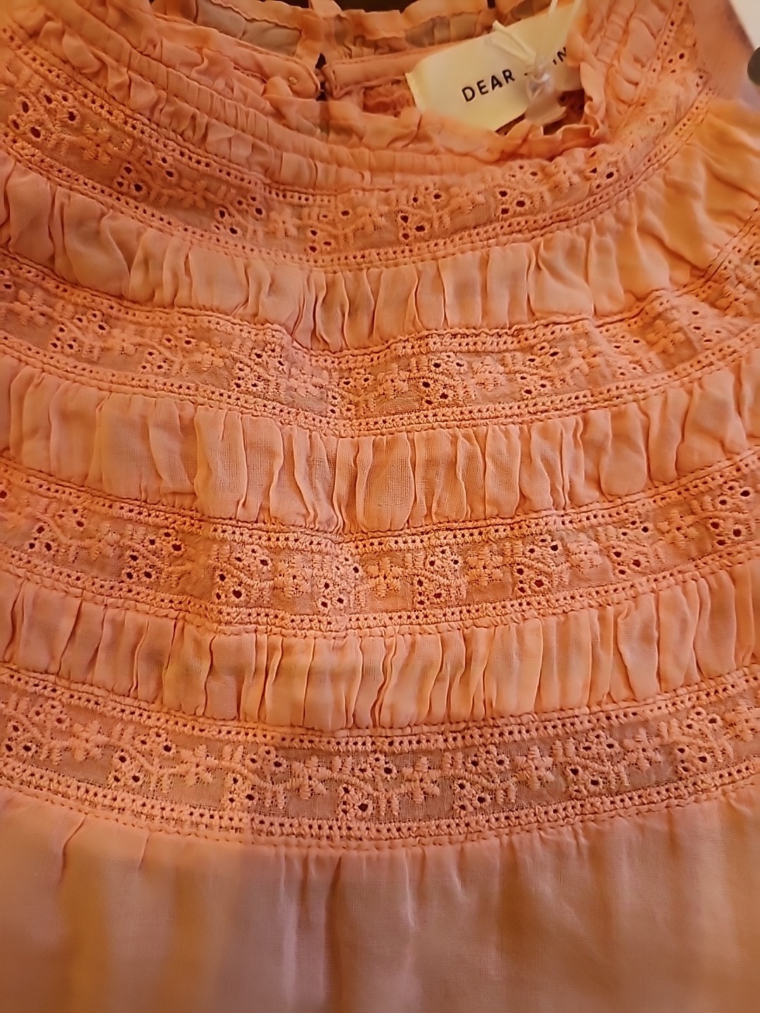 Dear John Top Smocking 100% Cotton New W Tags Super Lightweight Size Small