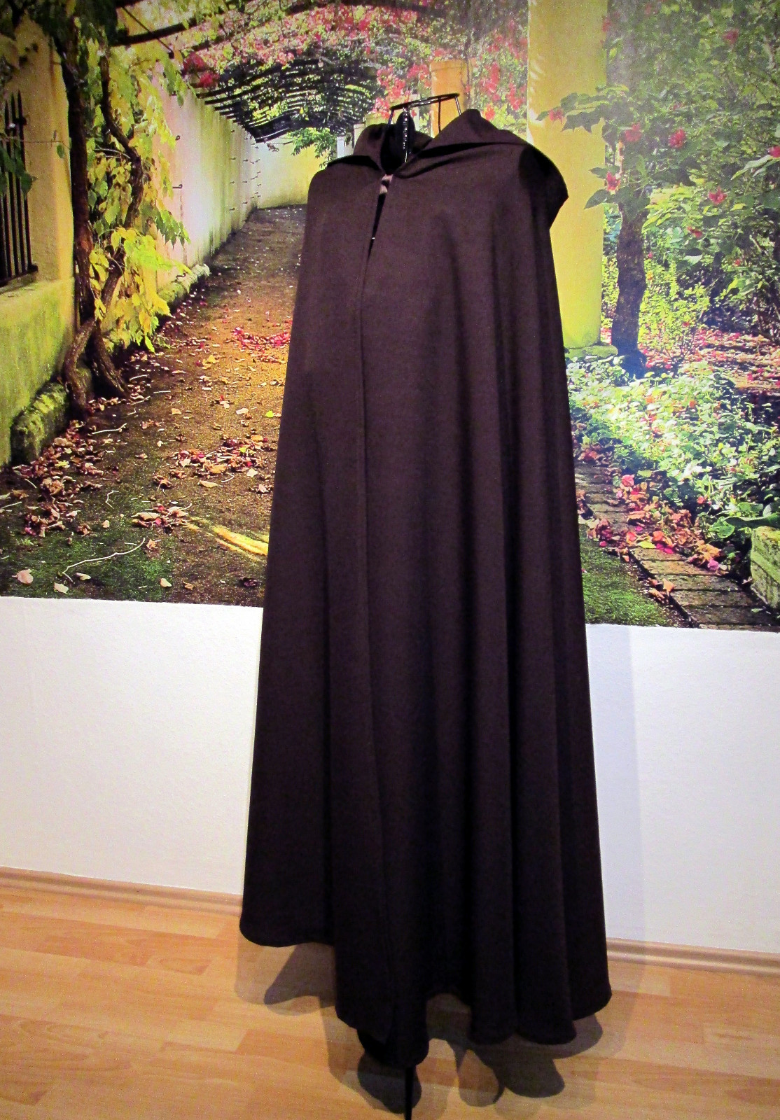 Hooded Cloak Cape Viking Medieval Dark Brown Grey Green Black Red