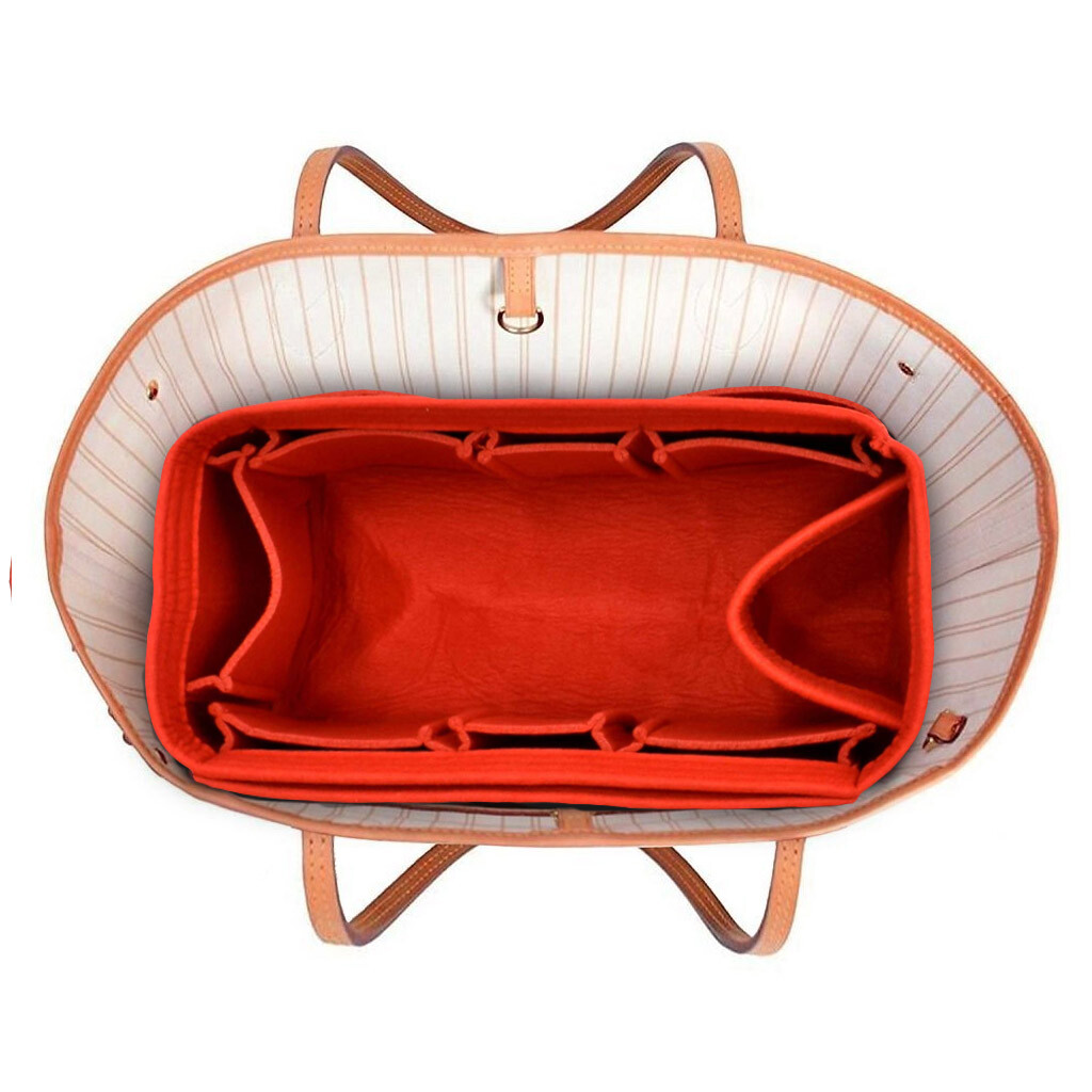 Multi-Pocket Insert Bag Felt Fabric Purse Handbag Bag Liner Tote Organizer M/L