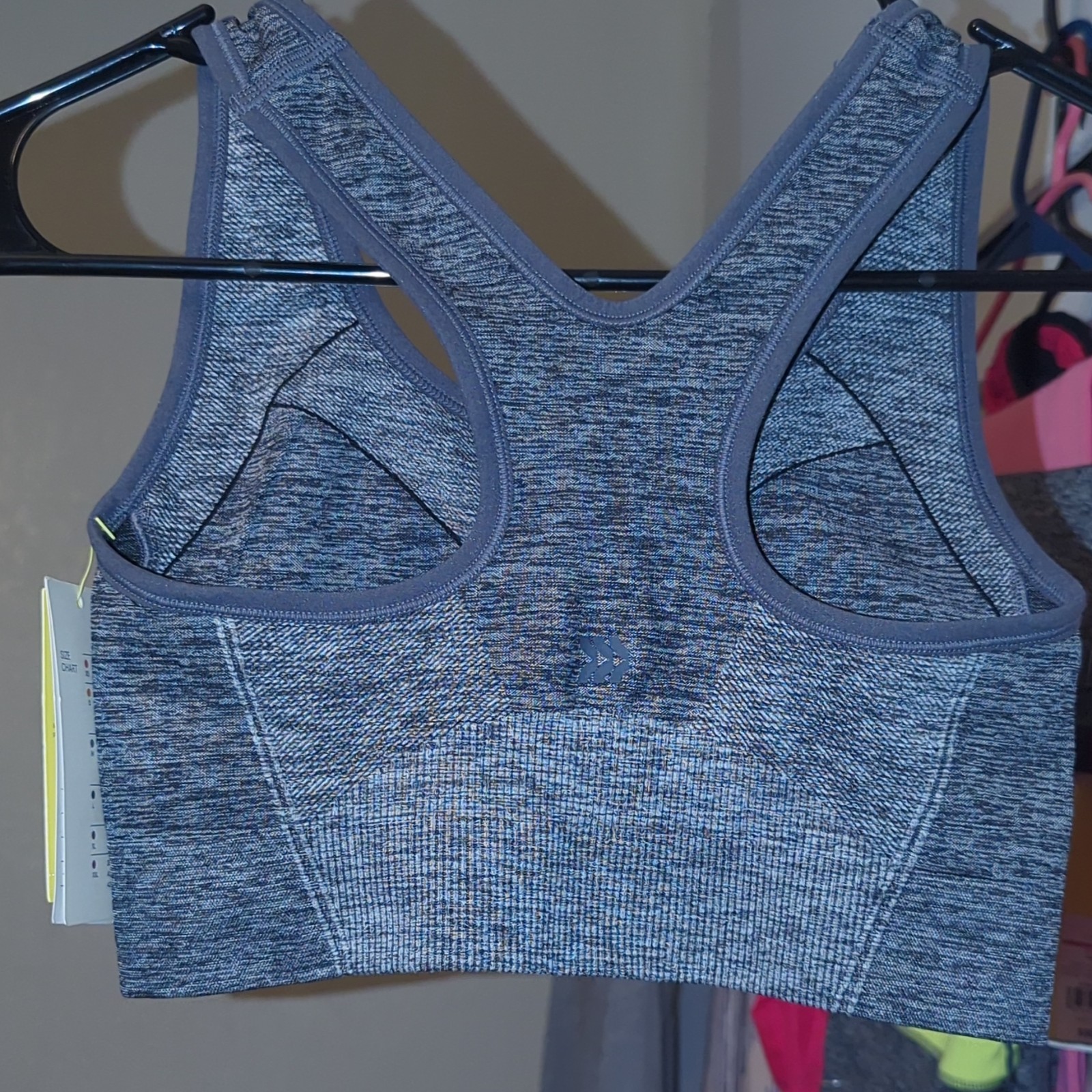 All in Motion Medium Support Seamless Racerback Sports Bra Gray Heather M