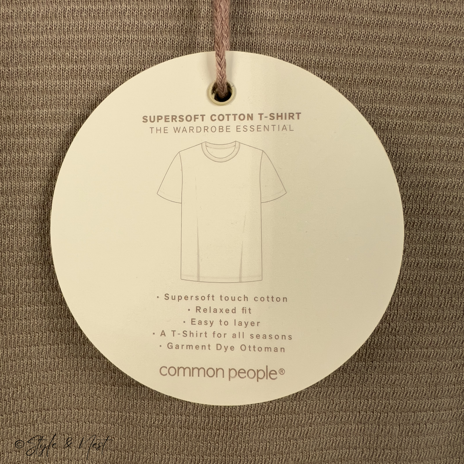 Common People Waffle Knit Tee Medium Coco Brown Cozy Ribbed