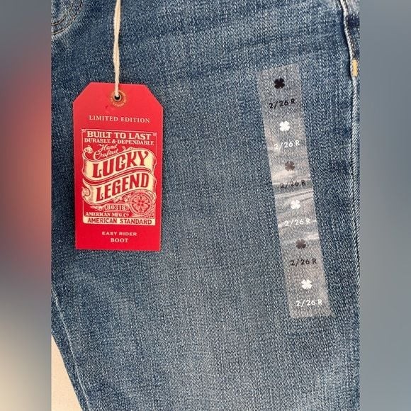 Lucky Legend Easy Rider Jeans. Color: Patch Match Wash. Size 2/ 26 R