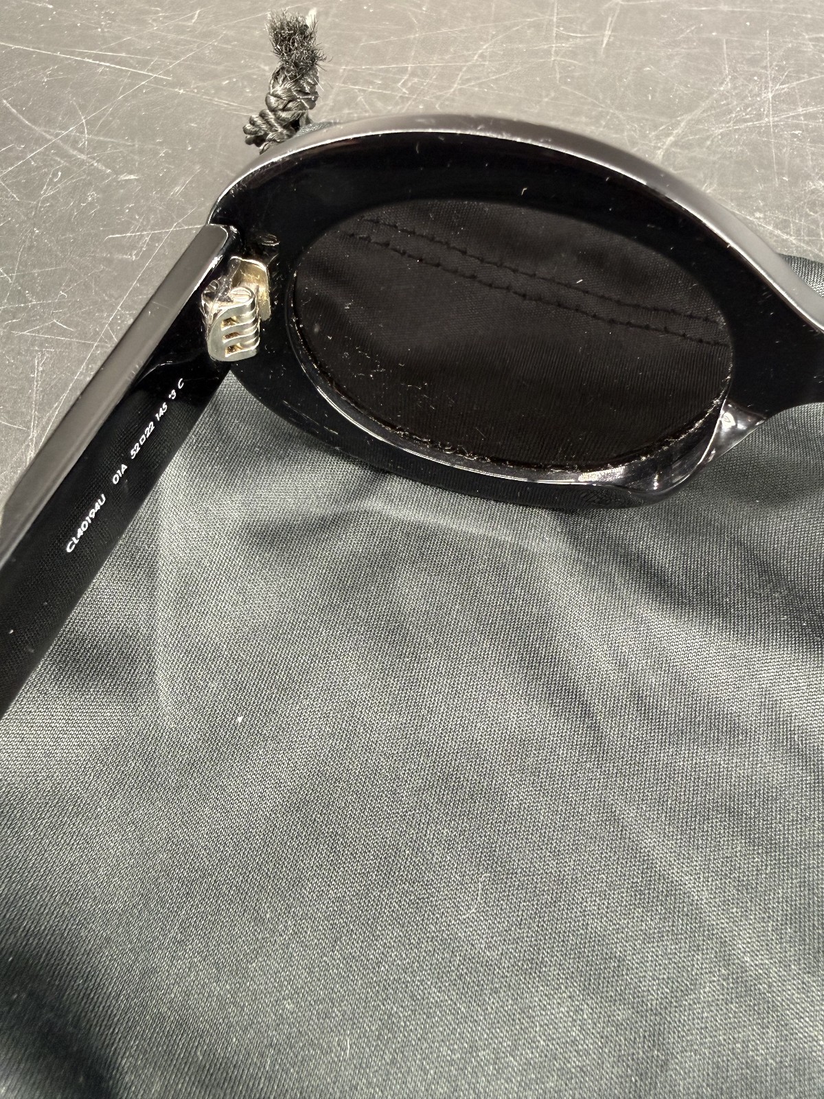 Authentic Celine CL40194U 01A 52mm Oval Black Sunglasses Grey Lens Only