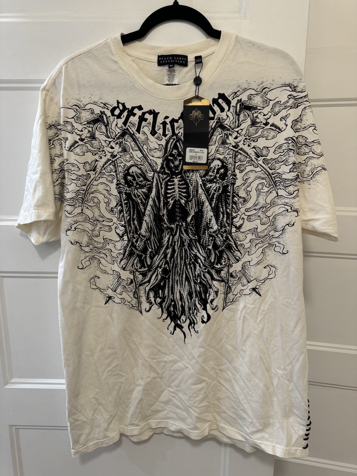 Affliction T shirt Black Label Dark Summons Rhinestone NWT Mens XL Y2K