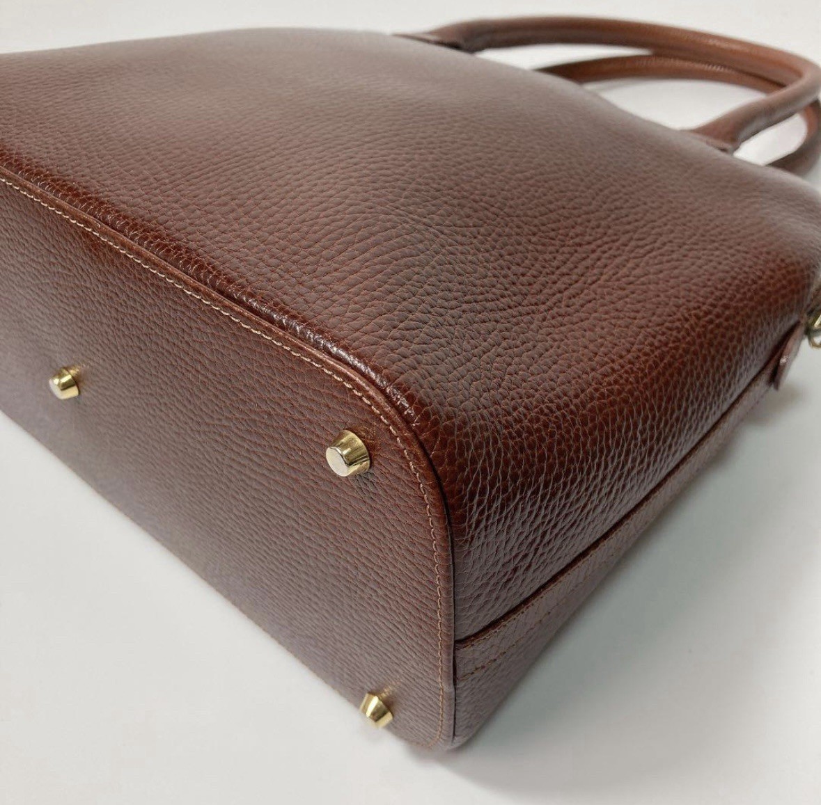 Versace Leather Tote Bag Brown Vintage Classic Medusa Elegant