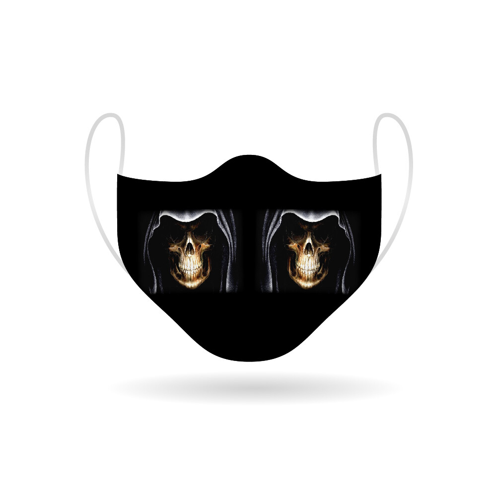 Cloth Face Mask – Grim Reaper Skull – Soft Cloth – Re-usable, Washable, Durable