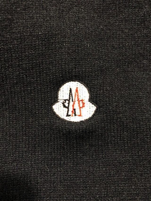 RARE Moncler Black Striped Logo Button Down Pockets Cardigan Sweater Designer