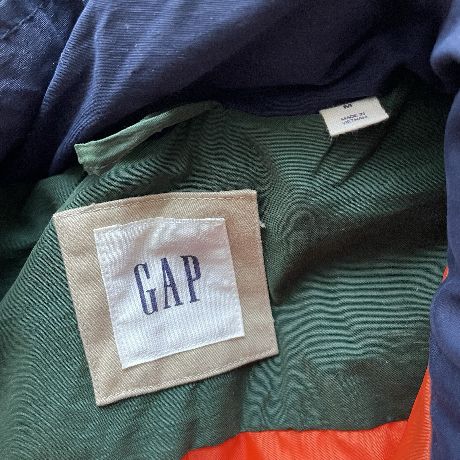 GAP PUFFER GILET – M – GREEN/NAVY BLUE – BODYWARMER VEST