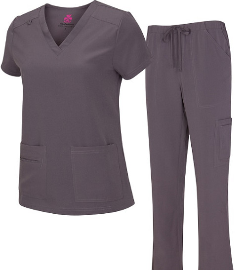 Medical Nursing Natural Uniforms Women’s Cool Stretch V-Neck Top and Cargo Pant