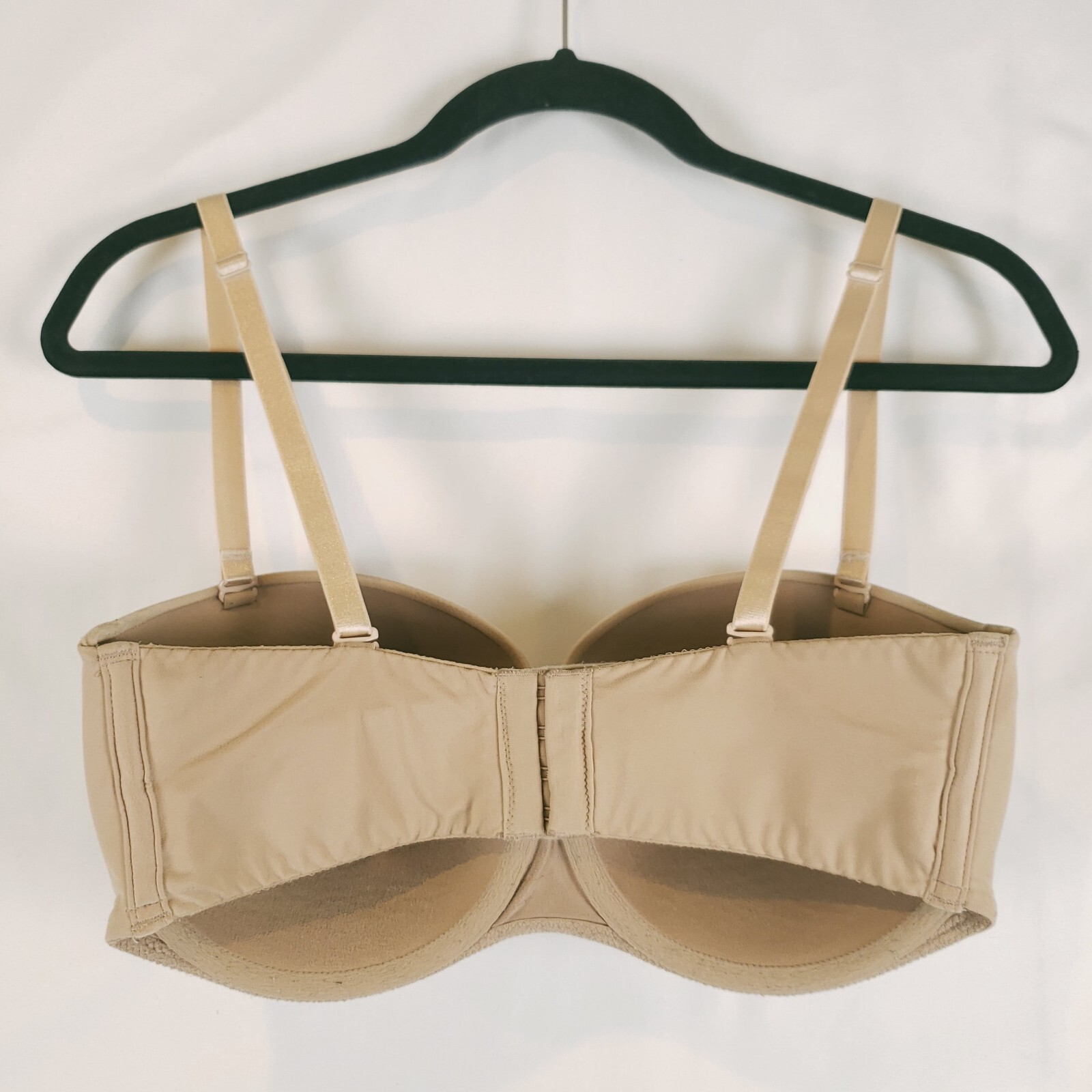 Victorias Secret Bra Body Lined Strapless 34DDD Beige Multiway Straps Lace Trim