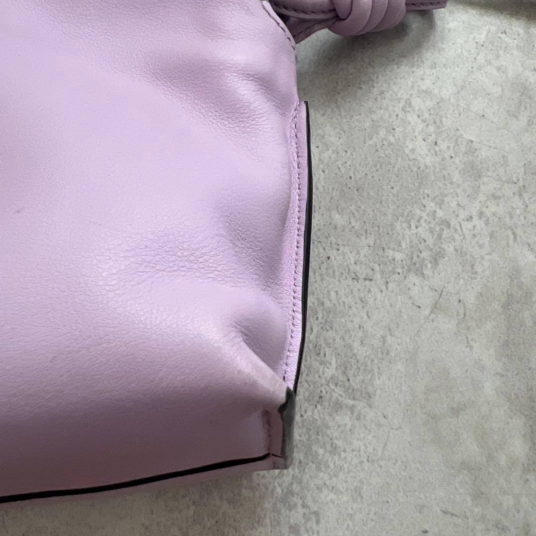 Loewe Mini Flamenco Purple Leather Clutch Shoulder Bag Chic Style