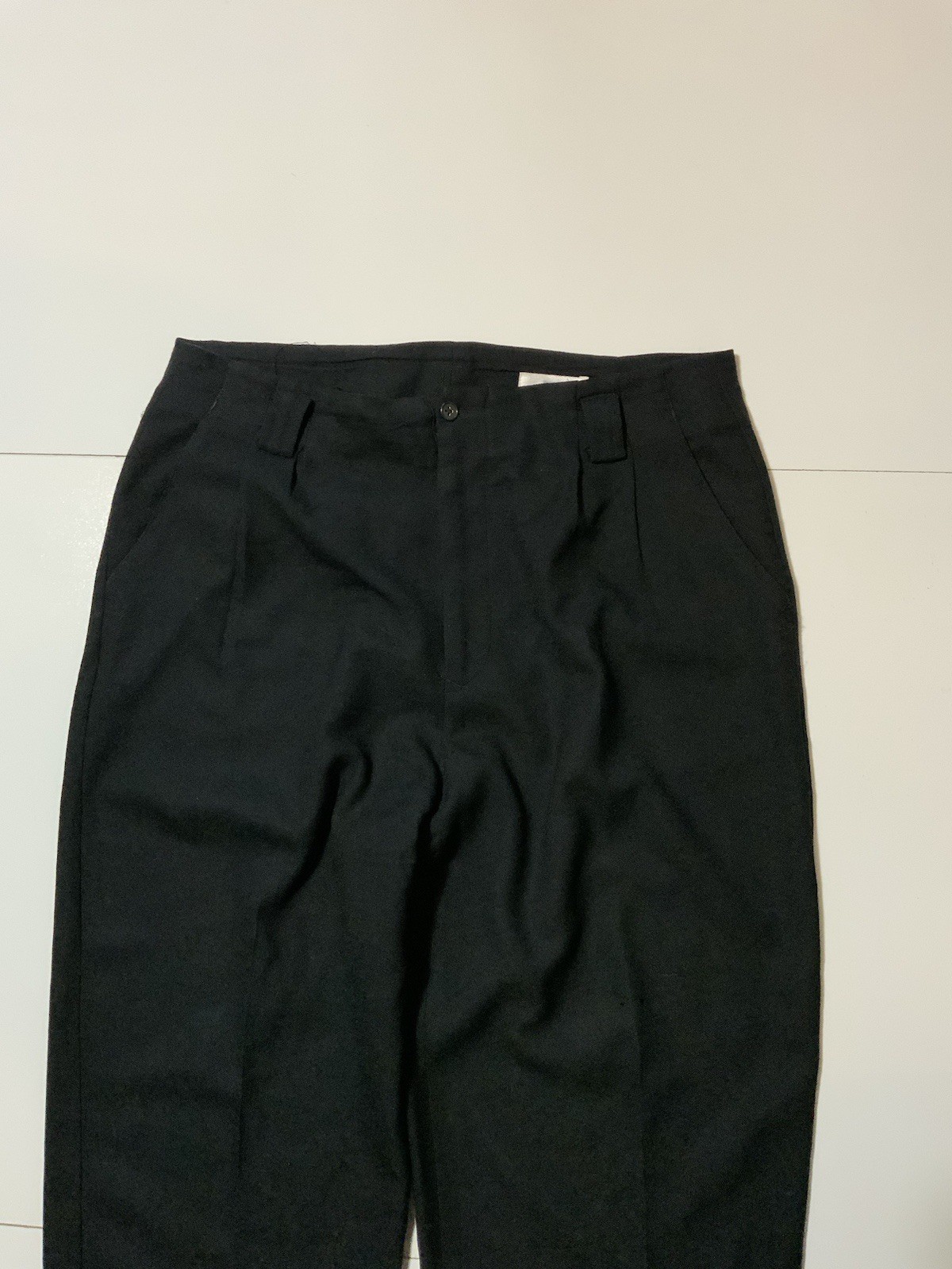 Vintage 80s Studio Tokyo International Japan Wool Black Pleated Cuffed Pants 36