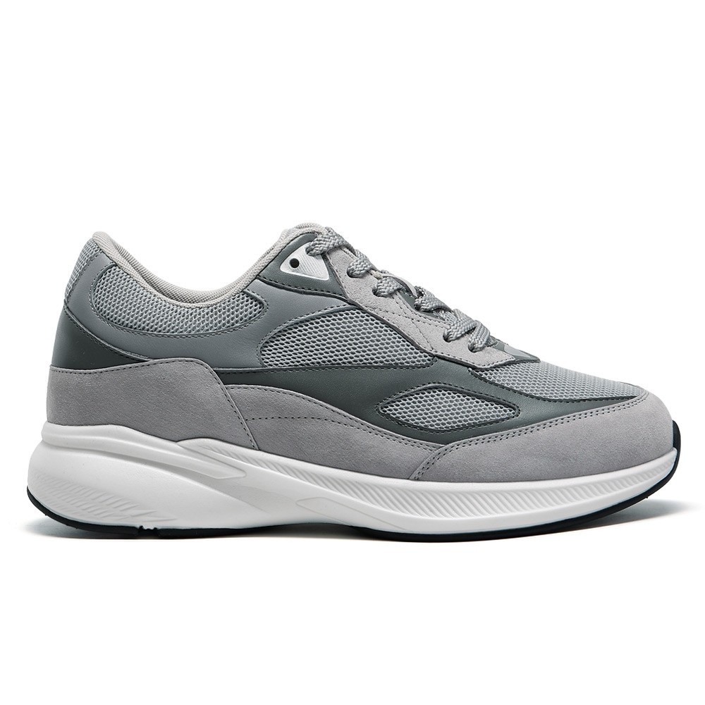 CHAMARIPA 8CM/3.15″ elevator shoes men height increase shoes casual gray sneaker