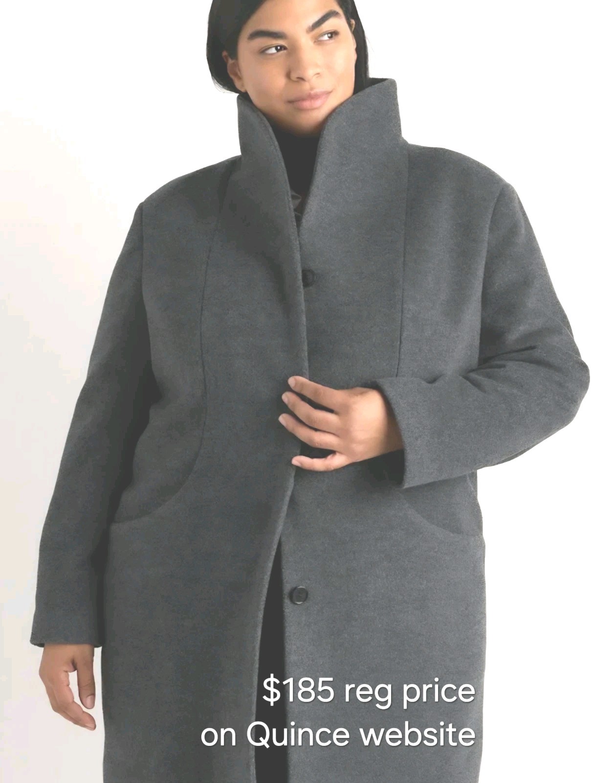 NWT “Quince” Women’s Italian Wool Cocoon Coat Heather Grey Size 2X Reg $185