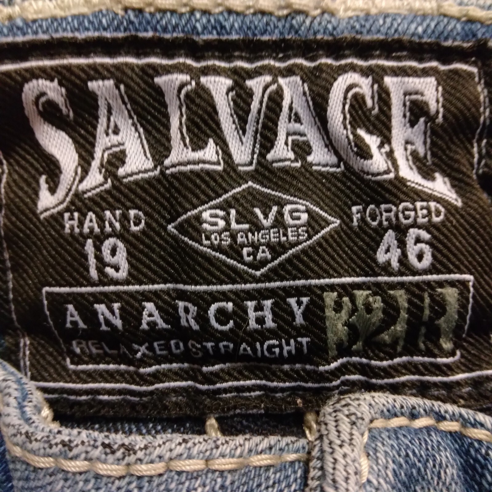 Salvage Anarchy BKE Buckle jeans mens 32R blue denim relaxed straight 35×31