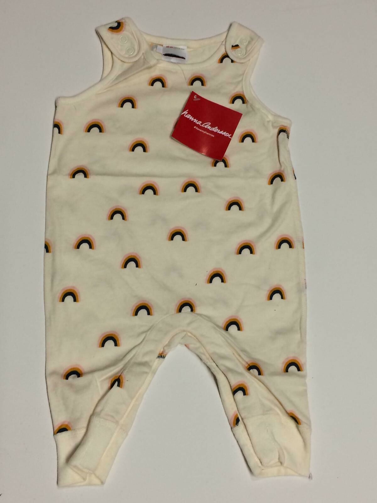 Hanna Andersson baby girl overall rainbow 3 6 12 18 24 m 2 3 y RRP $38 dungaree